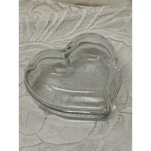 Clear Glass Heart Shaped Trinket‎ Dish Bowl Jewelry Organizer Decorative Accent